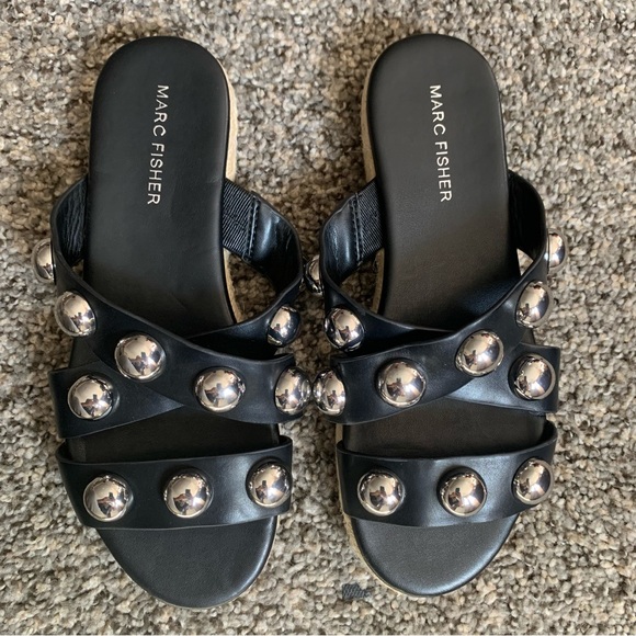 Marc Fisher Prisca Ball Studded Espadrilles Sandals Size 6 - Picture 5 of 11